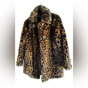 J. Crew Brown Faux Fur Coat